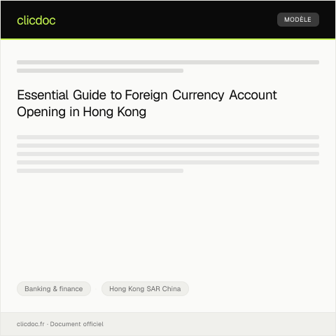 Document preview: Foreign Currency Account Opening / 外幣賬戶開設 — Banking & finance, Hong Kong SAR China