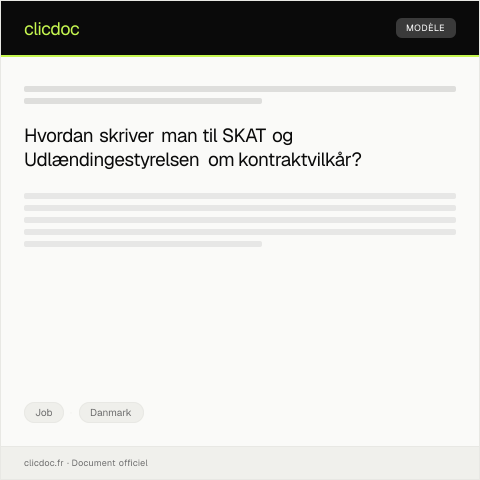 Document preview: Forespørgsel om ansættelseskontraktens vilkår — Job, Danmark