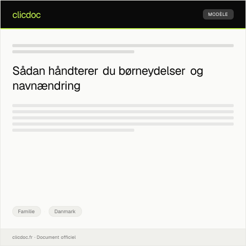 Document preview: Forespørgsel om børneydelser/navnændring — Familie, Danmark