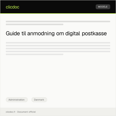 Document preview: Forespørgsel om digital postkasse — Administration, Danmark