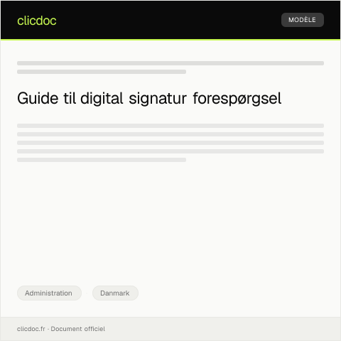 Document preview: Forespørgsel om digital signatur — Administration, Danmark