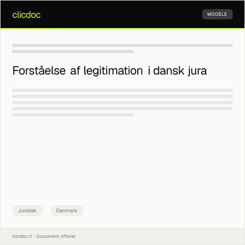 Document preview: Forespørgsel om legitimation til at handle på vegne af en anden — Juridisk, Danmark