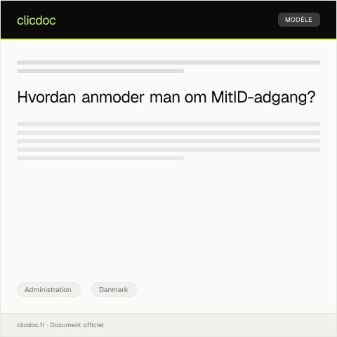 Document preview: Forespørgsel om digitale postkasser eller MitID-adgang — Administration, Danmark