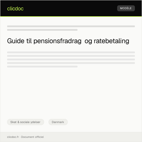Document preview: Forespørgsel om pensionsfradrag eller ratebetaling — Skat & sociale ydelser, Danmark