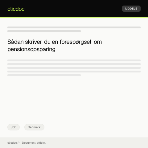 Document preview: Forespørgsel om pensionsopsparing ved arbejdsforhold — Job, Danmark
