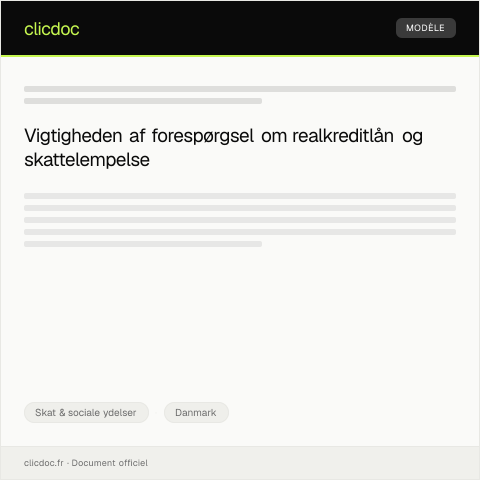 Document preview: Forespørgsel om realkreditlån og skattelempelse — Skat & sociale ydelser, Danmark
