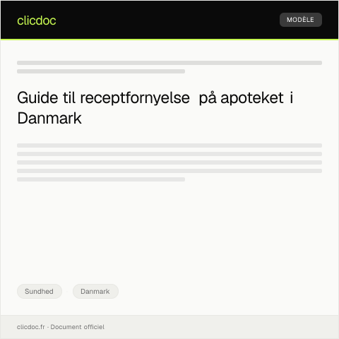 Document preview: Forespørgsel om receptfornyelse på apoteket — Sundhed, Danmark