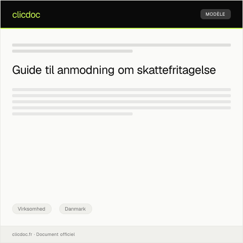 Document preview: Forespørgsel om skattefritagelse for visse erhvervsaktiviteter — Virksomhed, Danmark