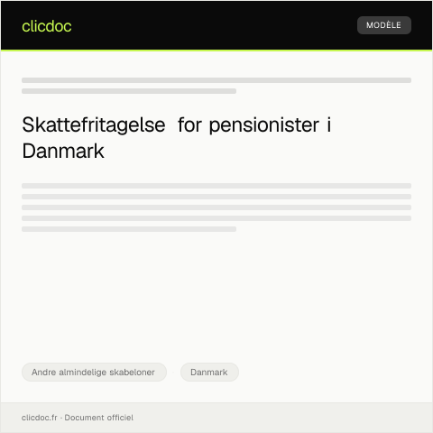 Document preview: Forespørgsel om skattefritagelse for pensioner — Andre almindelige skabeloner, Danmark