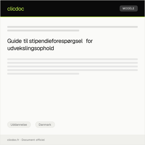 Document preview: Forespørgsel om stipendium til udvekslingsophold — Uddannelse, Danmark