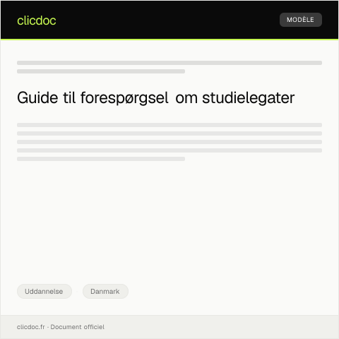 Document preview: Forespørgsel om studielegatmuligheder — Uddannelse, Danmark