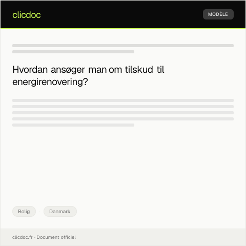 Document preview: Forespørgsel om tilskud til energirenovering — Bolig, Danmark