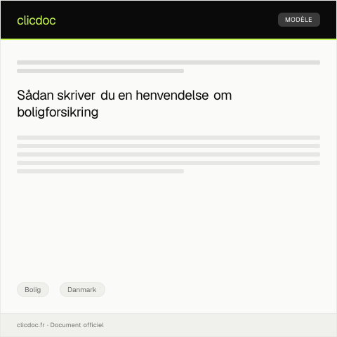 Document preview: Forespørgsel om boligforsikring — Bolig, Danmark