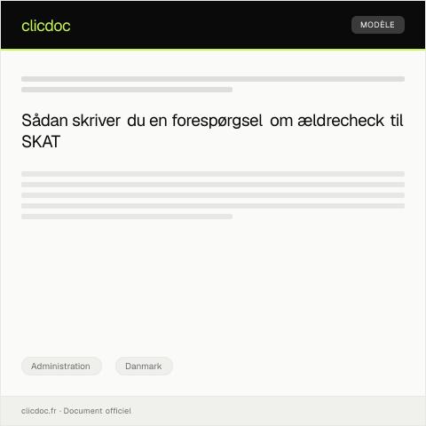 Document preview: Forespørgsel om ældrecheck — Administration, Danmark