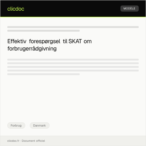 Document preview: Forespørgsel om forbrugerrådgivning — Forbrug, Danmark