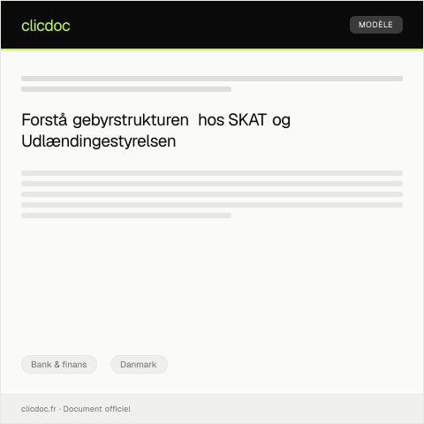 Document preview: Forespørgsel om gebyrstruktur — Bank & finans, Danmark