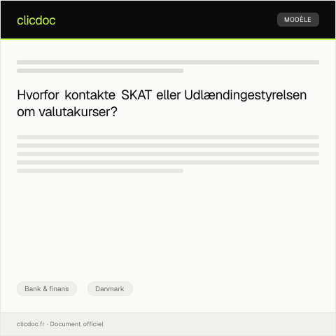 Document preview: Forespørgsel om valutakurser — Bank & finans, Danmark