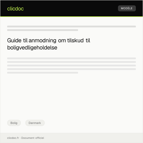 Document preview: Forespørgsel om tilskud til vedligeholdelse af bolig — Bolig, Danmark