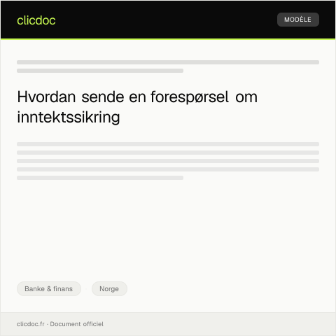 Document preview: Forespørsel om inntektssikring ved lån — Banke & finans, Norge