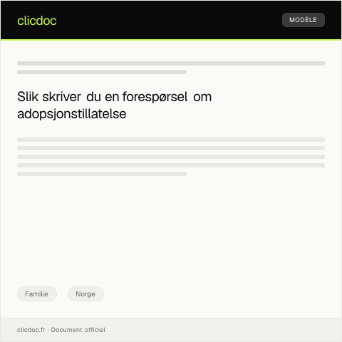 Document preview: Forespørsel om adopsjonstillatelse — Familie, Norge
