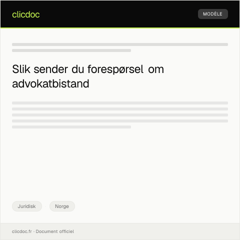 Document preview: Forespørsel om advokatbistand — Juridisk, Norge