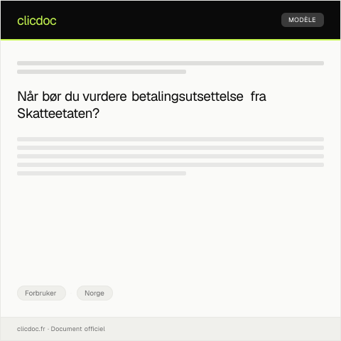Document preview: Forespørsel om betalingsutsettelse — Forbruker, Norge