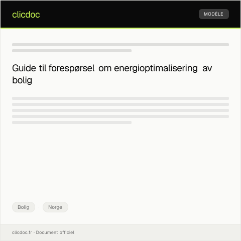Document preview: Forespørsel om bolig med energioptimalisering — Bolig, Norge