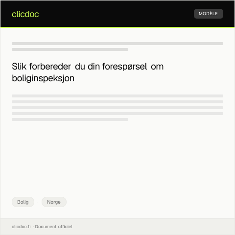 Document preview: Forespørsel om boliginspeksjon — Bolig, Norge