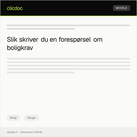 Document preview: Forespørsel om boligkrav — Bolig, Norge