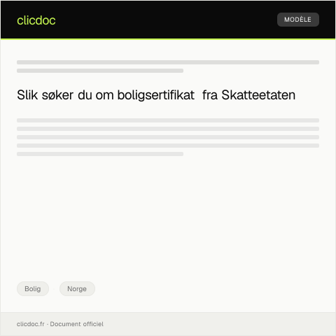 Document preview: Forespørsel om boligsertifikat — Bolig, Norge