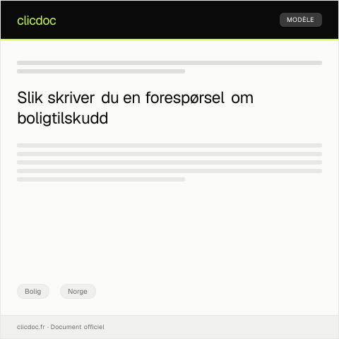 Document preview: Forespørsel om å få innvilget boligtilskudd — Bolig, Norge