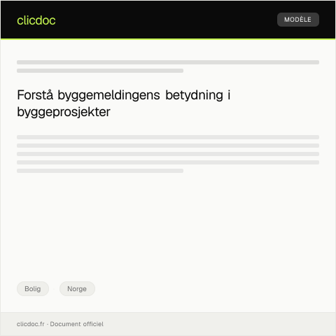 Document preview: Forespørsel om byggemelding — Bolig, Norge