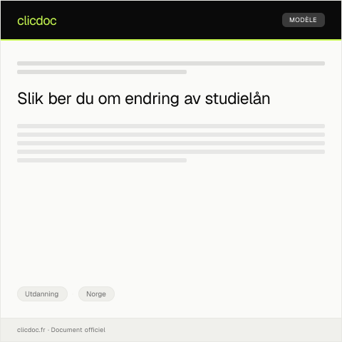 Document preview: Forespørsel om endring av studielån — Utdanning, Norge