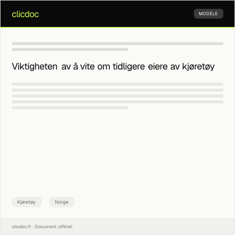 Document preview: Forespørsel om informasjon om kjøretøyets tidligere eiere — Kjøretøy, Norge