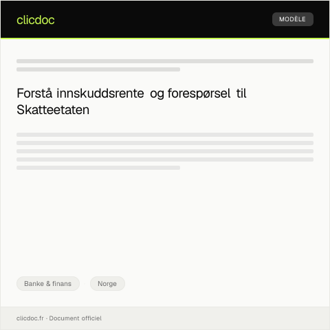 Document preview: Forespørsel om innskuddsrente — Banke & finans, Norge