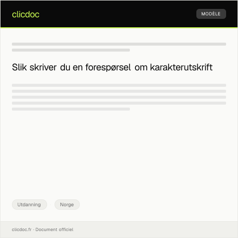 Document preview: Forespørsel om karakterutskrift — Utdanning, Norge