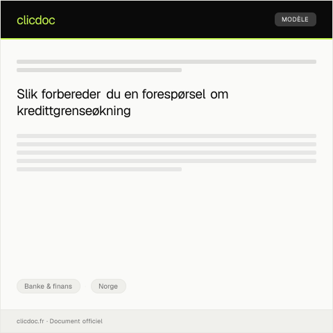 Document preview: Forespørsel om kredittgrenseøkning — Banke & finans, Norge