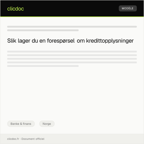 Document preview: Forespørsel om kredittopplysninger — Banke & finans, Norge