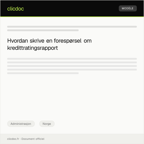 Document preview: Forespørsel om kredittratingsrapport — Administrasjon, Norge