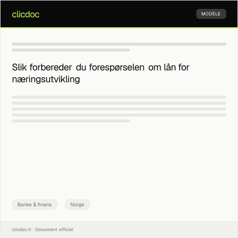Document preview: Forespørsel om lån for næringsutvikling — Banke & finans, Norge