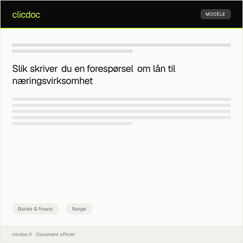 Document preview: Forespørsel om lån til næringsvirksomhet — Banke & finans, Norge