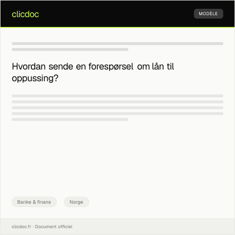 Document preview: Forespørsel om lån til oppussing — Banke & finans, Norge