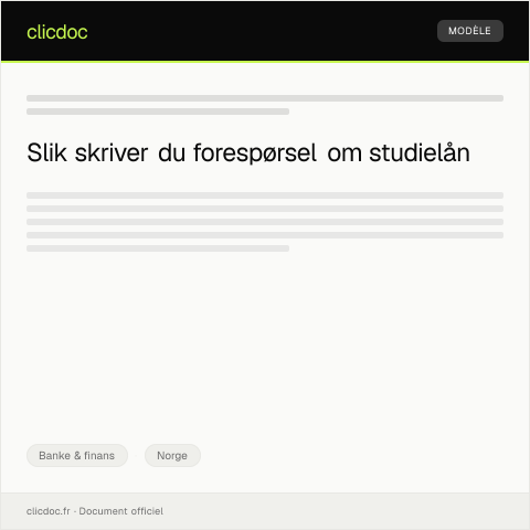 Document preview: Forespørsel om lån til studenter — Banke & finans, Norge