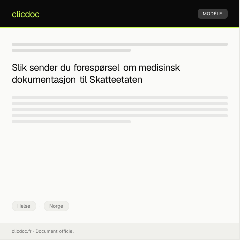 Document preview: Forespørsel om medisinsk dokumentasjon — Helse, Norge