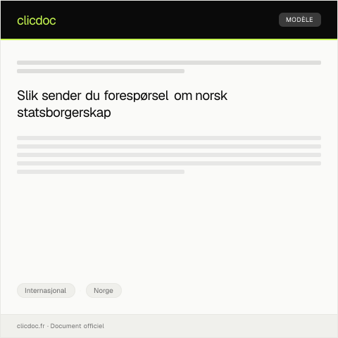 Document preview: Forespørsel om norsk statsborgerskap og dokumentasjon — Internasjonal, Norge