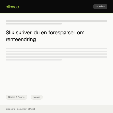 Document preview: Forespørsel om renteendring — Banke & finans, Norge