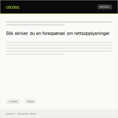 Document preview: Forespørsel om rettsopplysninger — Juridisk, Norge