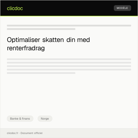 Document preview: Forespørsel om skattefradrag for renter — Banke & finans, Norge