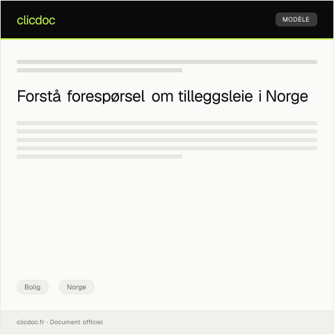 Document preview: Forespørsel om tilleggsleie — Bolig, Norge