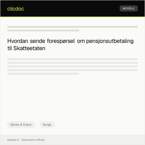 Document preview: Forespørsel om utbetaling av pensjon — Banke & finans, Norge